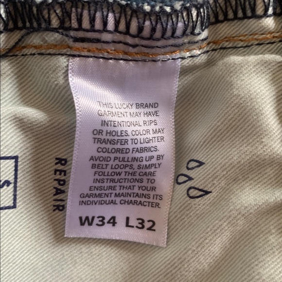 Lucky Brand Los Angeles Men’s Dark Blue Jeans 34x31.5 223 Straight EUC - Picture 12 of 13